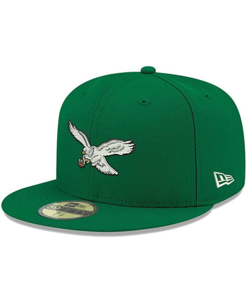 Men's Kelly Green Philadelphia Eagles Omaha Throwback 59FIFTY Fitted Hat