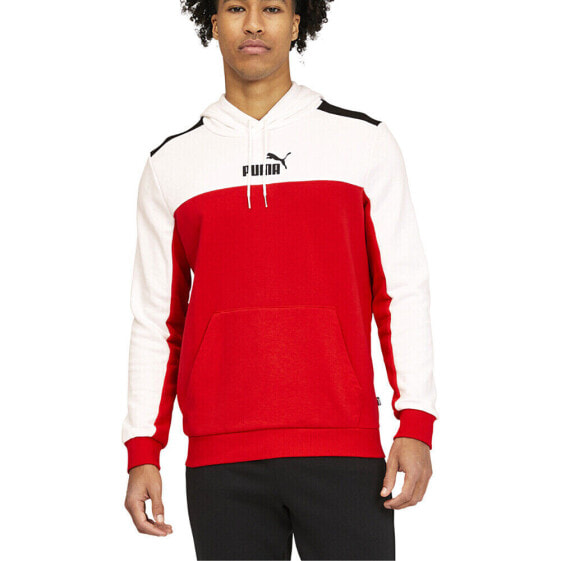 Puma Essentials + Block Pullover Hoodie Mens Red Casual Outerwear 67043111