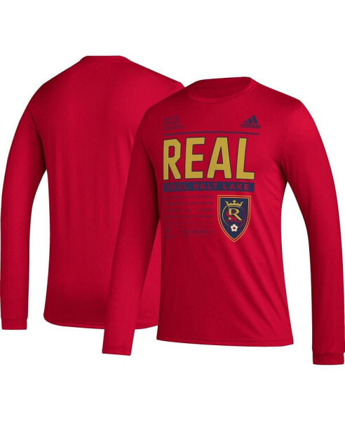 Men's Red Real Salt Lake Club DNA Long Sleeve AEROREADY T-shirt