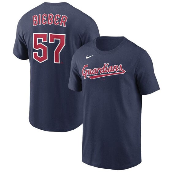 Men's Cleveland Guardians Player Name & Number T-Shirt - Shane Bieber