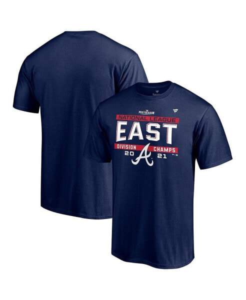 Men's Navy Atlanta Braves 2021 Nl East Division Champions Big and Tall Locker Room T-shirt