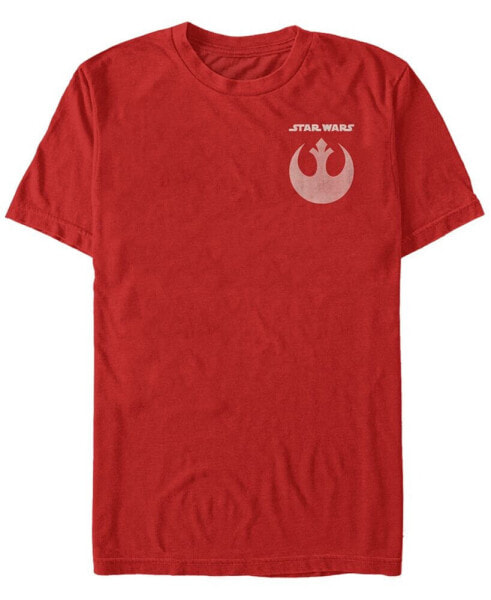 Star Wars Men's Rebel Straight Logo and Icon Short Sleeve T-Shirt
