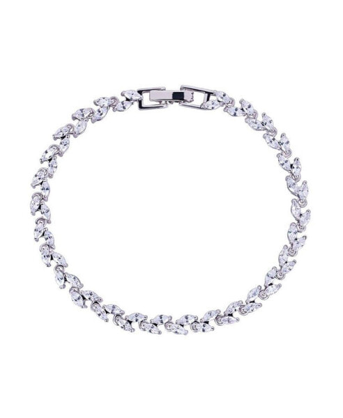 Marquise Cut Cubic Zirconia Tennis Bracelet with Cubic Zirconia