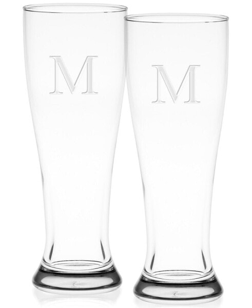 Monogram Pilsner Glasses, Set of 2