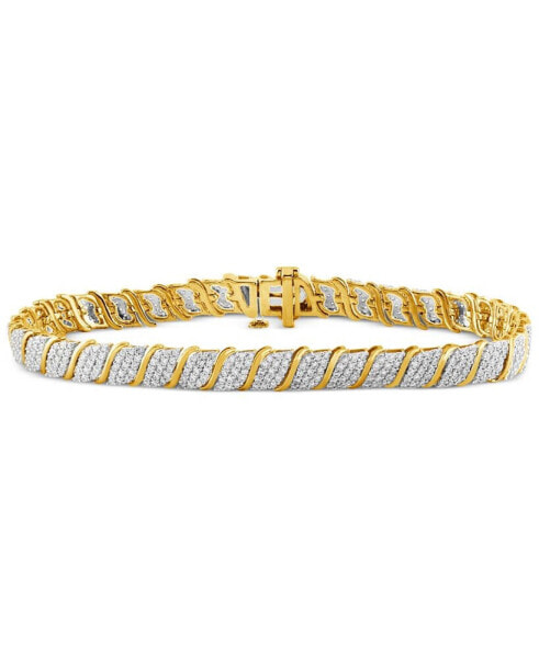 Diamond Pavé S Link Bracelet (3 ct. t.w.) in 10k Gold