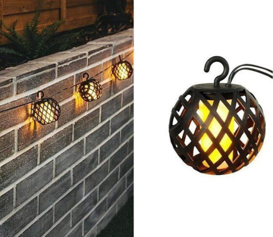 Уличный светильник Saska Garden Kinkiet Saska Garden Lampki solarne - kule ogniowe LED, 5 sztuk