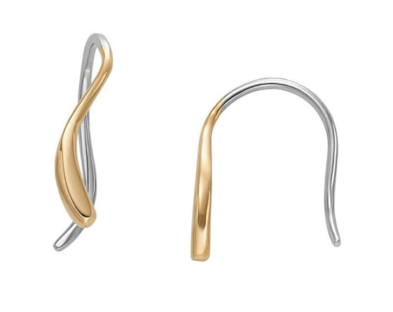 Modern steel bicolor earrings Wave SKJ1780710