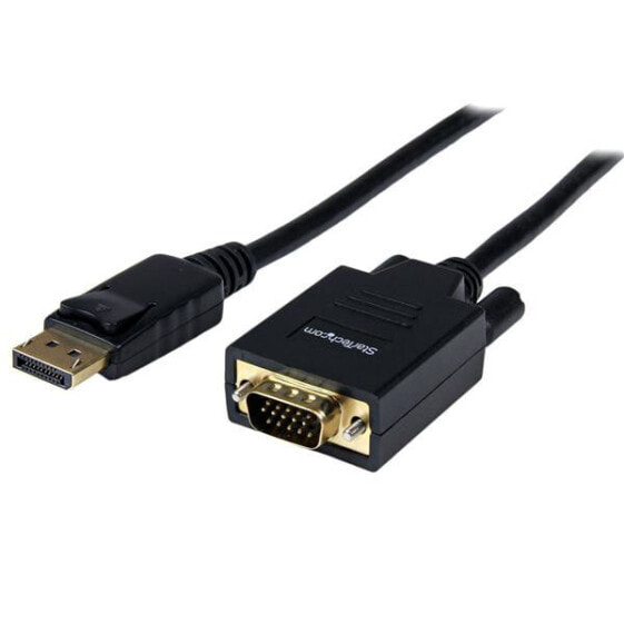 StarTech.com 6ft (1.8m) DisplayPort to VGA Cable - Active DisplayPort to VGA Adapter Cable - 1080p Video - DP to VGA Monitor Cable - DP 1.2 to VGA Converter - Latching DP Connector - 1.8 m - Displayport - VGA (D-Sub) - Male - Male - Straight