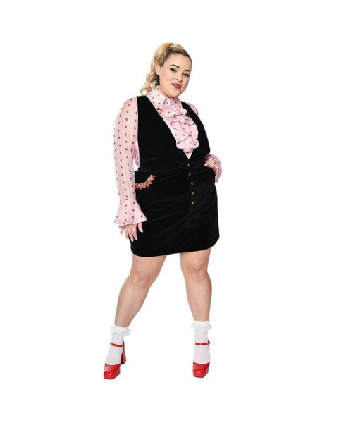 Plus Size A-Line Pinafore Skirt