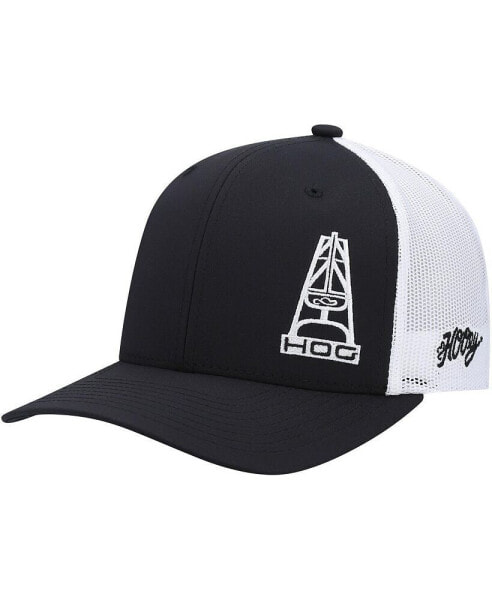 Men's Black, White Hog Trucker Snapback Hat