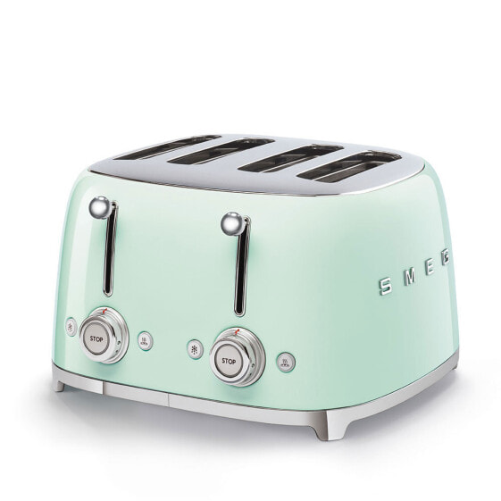 SMEG toaster TSF03PGEU (Pastel Green) - 4 slice(s) - Green - Steel - Buttons - Level - Rotary - 50's Style - China