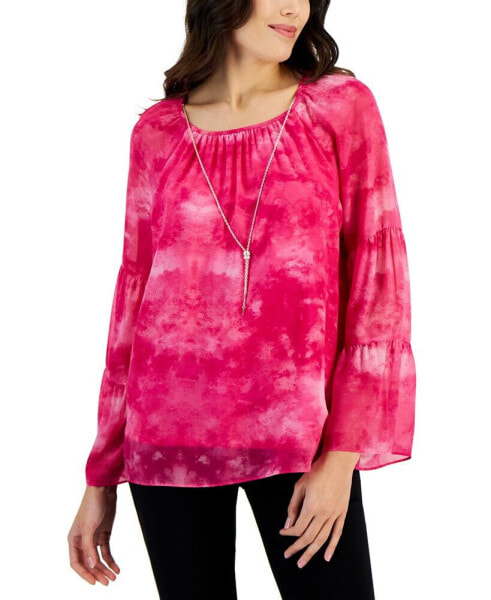 Women's New Year Tie-Dyed Necklace Top, Created for Macy's