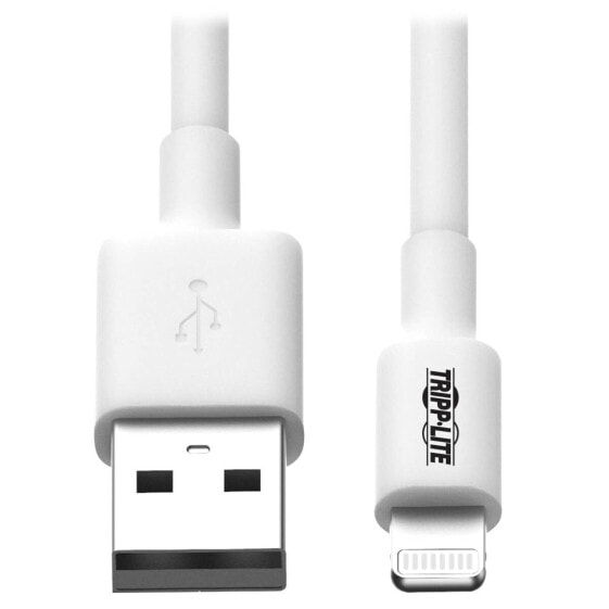 Eaton Tripp Lite M100-003-WH USB-A to Lightning Sync/Charge Cable (M/M) - MFi Certified - White - 3 ft. (0.9 m) - 1 m - Lightning - USB A - Male - Male - White