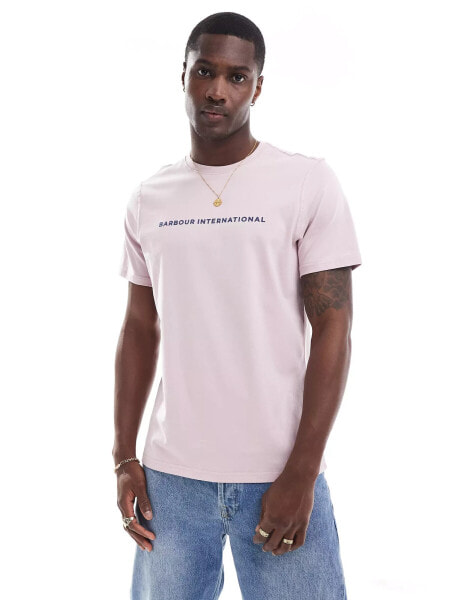 Barbour International Motored logo t-shirt in light pink