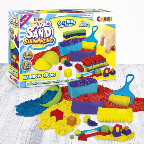 Детский набор для лепки песочных фигур CRAZE MAGIC SAND - Sandamazing- Rainbow Studio