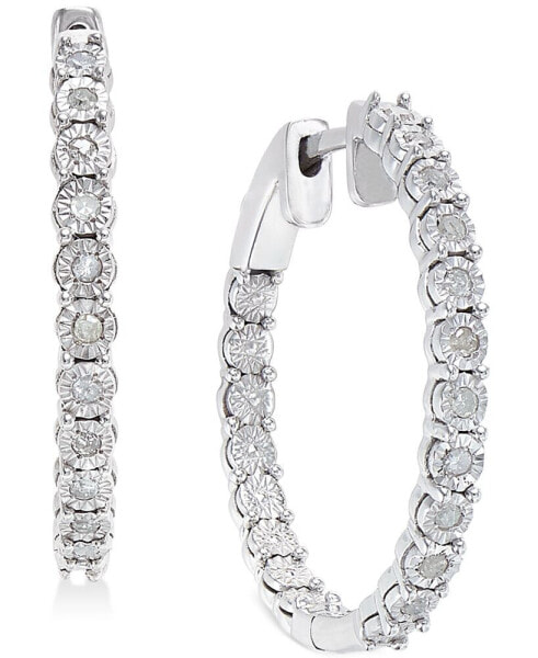 Diamond Hoop Earrings (1/4 ct. t.w.) in Sterling Silver