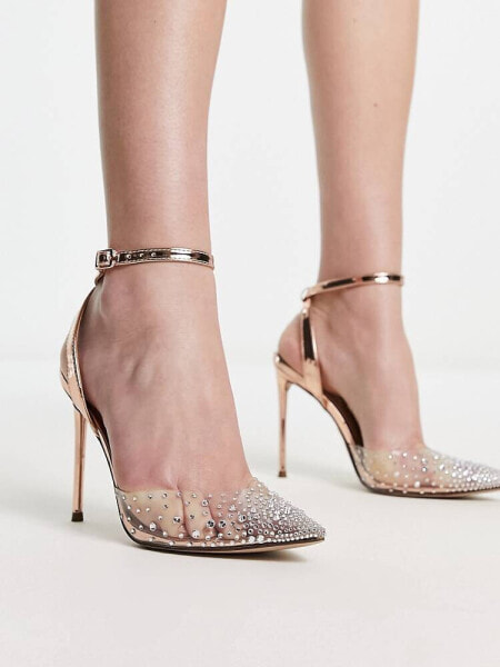 Steve Madden Revert heeled shoes in rose gold