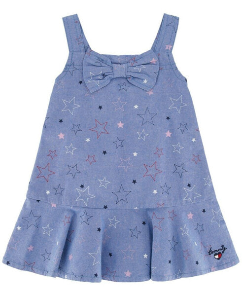 Baby Girls Printed Chambray Sundress