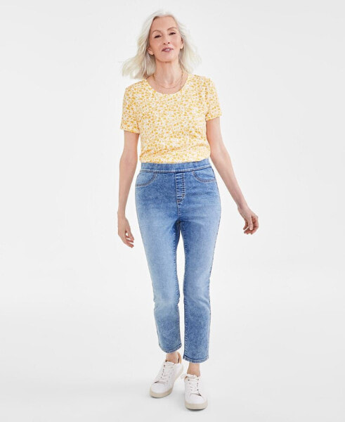 Petite Mid-Rise Pull-On Jegging Capri, Created for Macy's