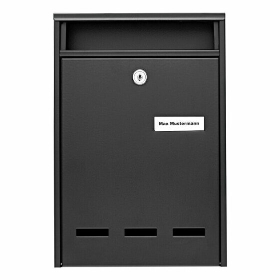 Burg-Wächter Wismar 771 S - Wall-mounted mailbox - Steel - Black - Vertical - Key - 1 pc(s)