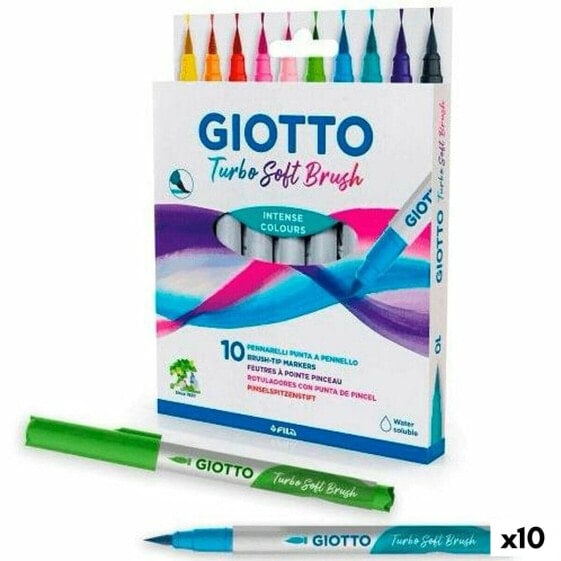 Набор маркеров GIOTTO Turbo Soft Brush Разноцветный 10 штук