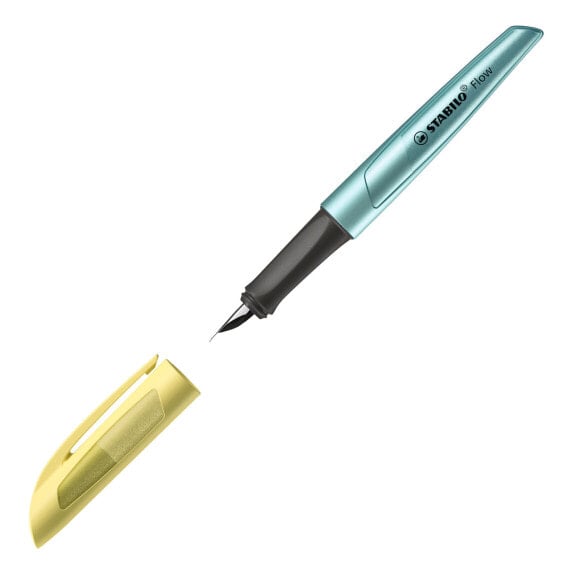STABILO Flow COSMETIC - Mint colour - Yellow - Cartridge filling system - Stainless steel - Medium - Germany - 18 mm