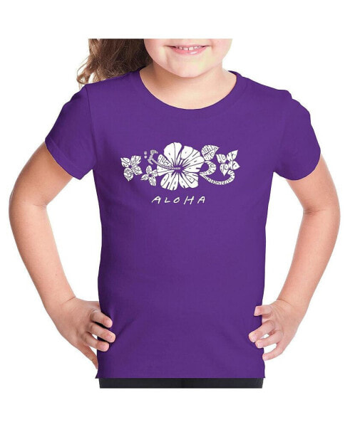 Girls Word Art T-shirt - ALOHA