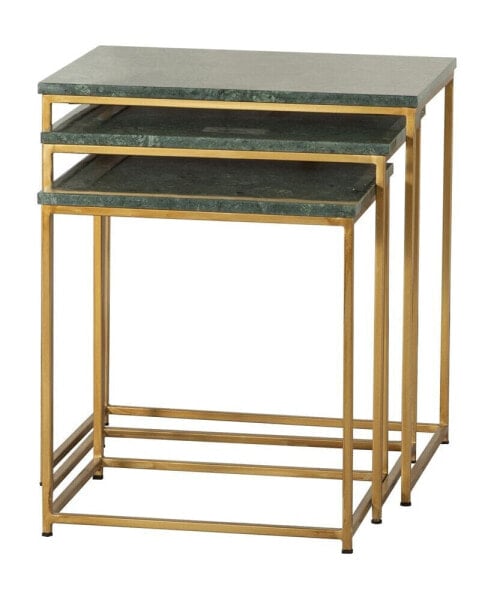3 Piece Marble Top Nesting Table