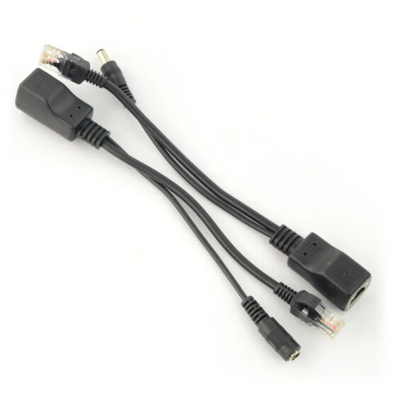 PoE adapter - power supply via LAN - RJ45 to DC connector - 2 pcs.