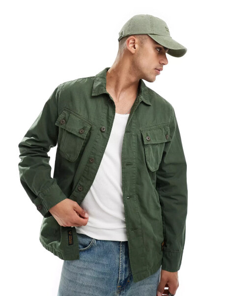 Superdry Military overshirt jacket in army green