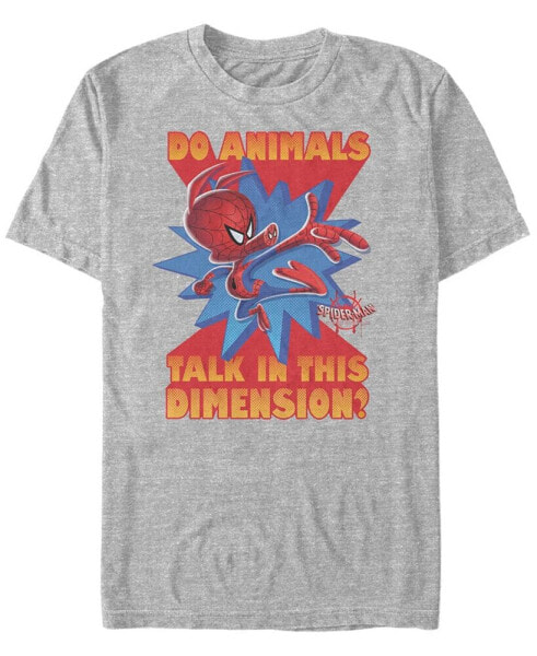 Marvel Men's Spider-Man Into The Spiderverse Do Animals Talk Short Sleeve T-Shirt