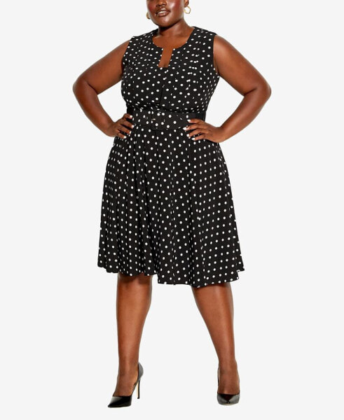 Plus Size Vintage Spot Mini Dress