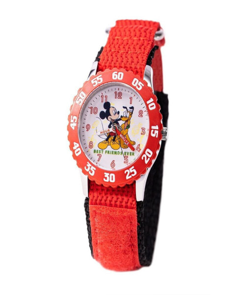 Boy's Disney Mickey Mouse Red Nylon Strap Watch 32mm