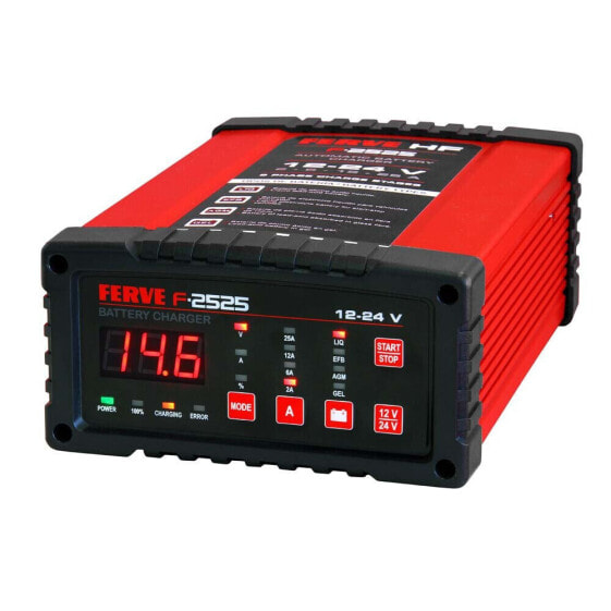 FERVE F-2525 12/24V 2/6/12/25A Battery Charger