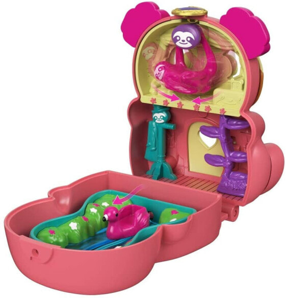 Polly Pocket Spinning Fun Box with Small Doll, Animal Figure and Hidden Surprises, Great Gift for Children Aged 4+