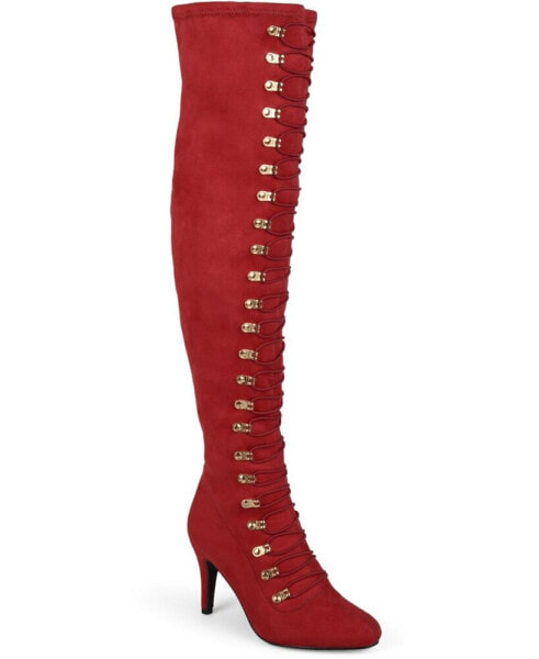 Сапоги высокие женские JOURNEE Collection Trill Wide Calf Lace Up Boots