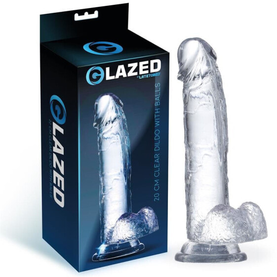 Фаллоимитатор GLAZED Realistic Dildo with Testicles Crystal Material 20 см
