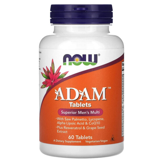 NOW Foods, ADAM, улучшенные мультивитамины для мужчин, 60 таблеток