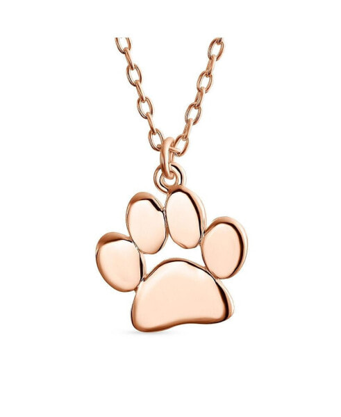 Dainty Dog Cat Pet Kitten Puppy Paw Print Pendant Necklace Animal Jewelry For Women .925 Sterling Silver