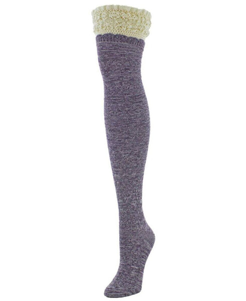 Women's Warped Crochet Over The Knee Socks