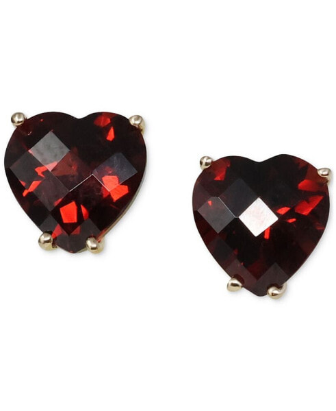 Garnet Heart Solitaire Stud Earrings (2 ct. t.w.) in 14k Gold