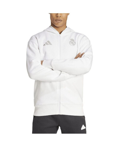 Men's White Real Madrid Anthem Full-Zip Hoodie