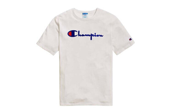 Champion 植绒草写logoT恤 美版 男女同款 白色 / Футболка Champion GT19-Y07954-WHC T-Shirt