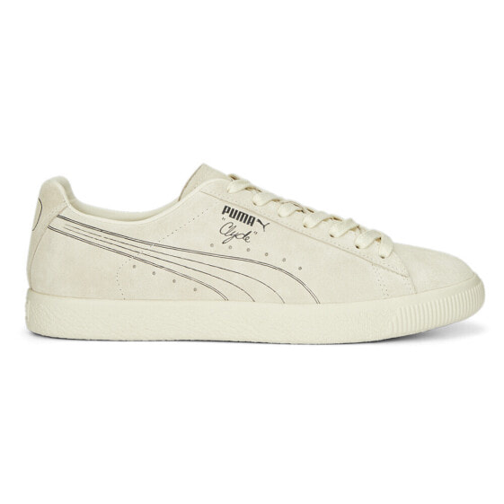 Puma Clyde No. 1 Lace Up Mens Off White Sneakers Casual Shoes 38955501