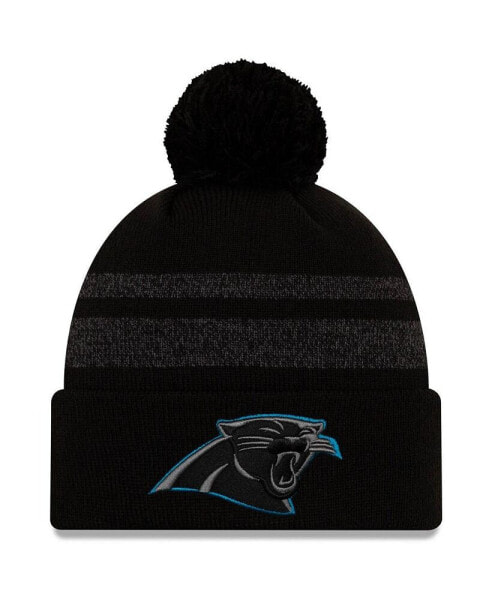 Men's Black Carolina Panthers Dispatch Cuffed Knit Hat with Pom