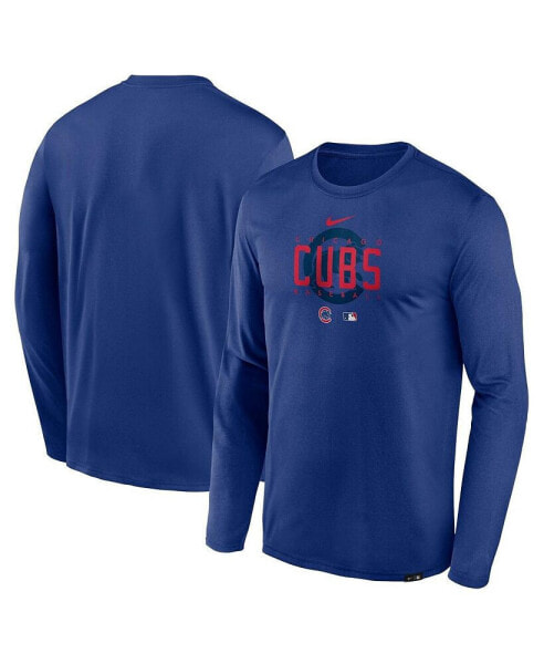 Men's Royal Chicago Cubs Authentic Collection Team Logo Legend Performance Long Sleeve T-shirt