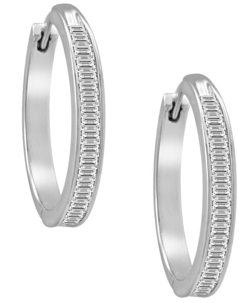 Серьги Macy's Diamond Hoop  Silver 1 ct