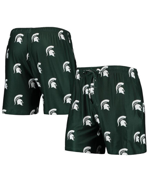 Men's Green Michigan State Spartans Flagship Allover Print Jam Shorts