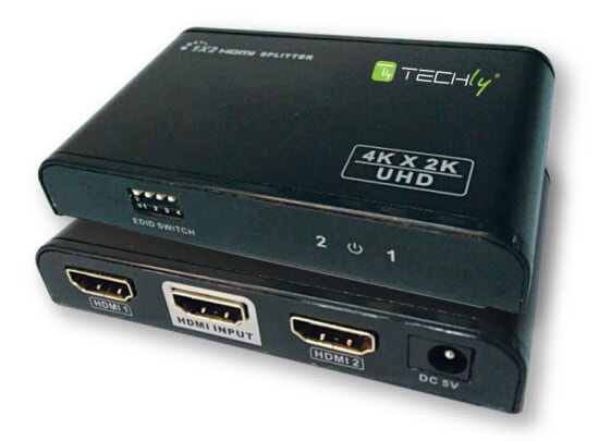 Techly IDATA-HDMI2-4K2E - HDMI - 2x HDMI - 3840 x 2160 pixels - Black - 600 MHz - 480i,480p,576i,576p,720p,1080i,1080p,2160p