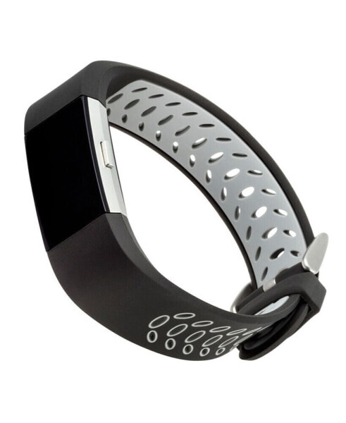 Ремешок для часов WITHit Черный и серый Премиум спортивный силиконовый ремешок, совместимый с Fitbit Charge 2